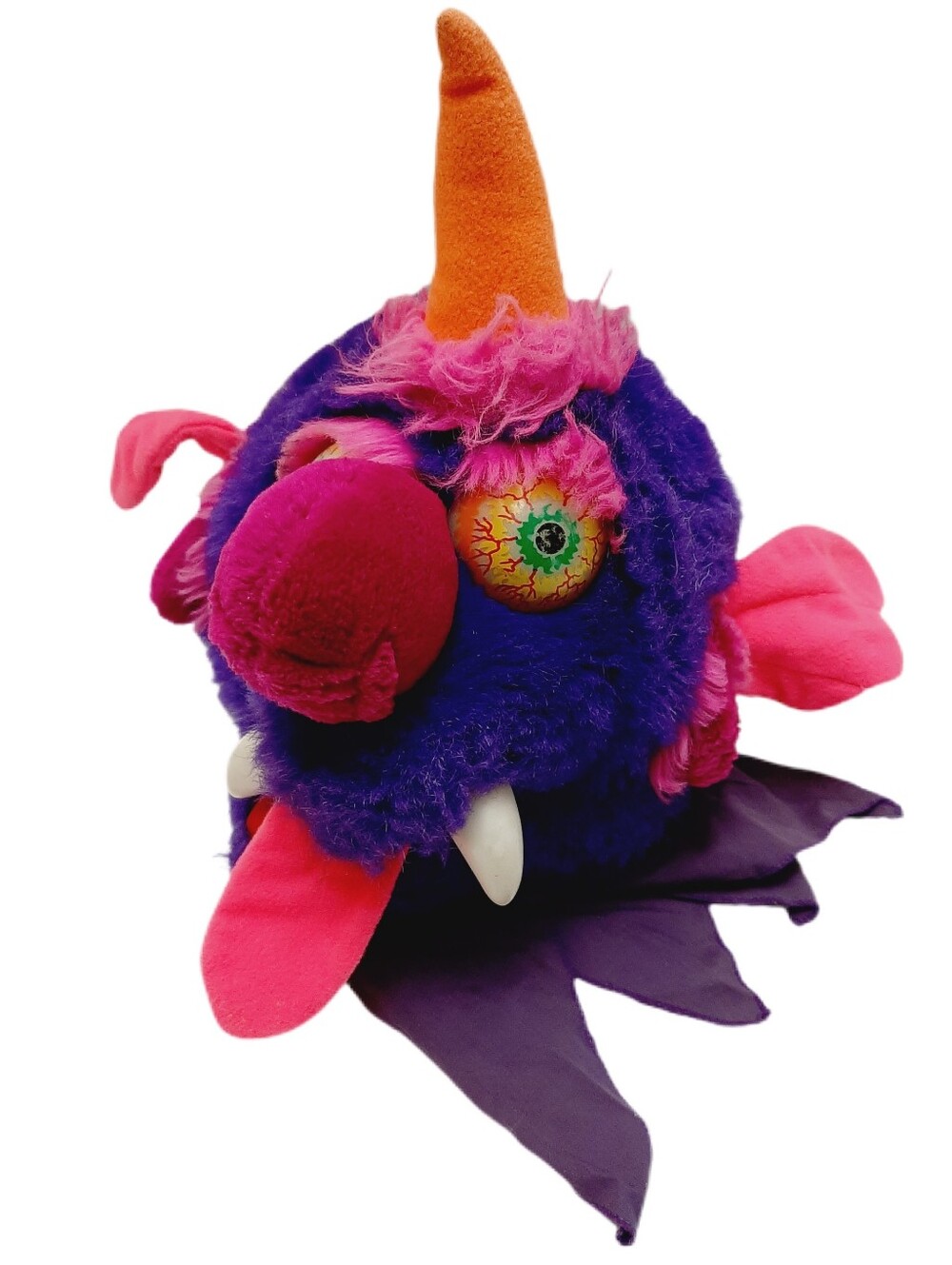 🍒 Vintage 1980s Bemore Monster Hand Puppet Purple Transforming To Ball Rare 80s